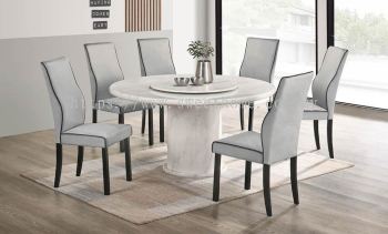 Round Marble Table Dinning Set Table with Chairs 