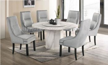 Round Marble Table Dinning Set Table with Chairs 