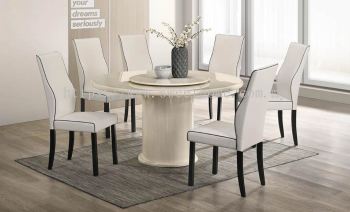 Round Marble Table Dinning Set Table with Chairs 