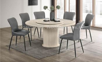 Round Marble Table Dinning Set Table with Chairs 