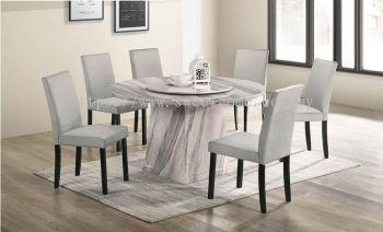 Round Marble Table Dinning Set Table with Chairs 