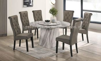 Round Marble Table Dinning Set Table with Chairs 