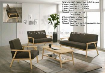 Fabrics Cusion with Wooden Sofa set 