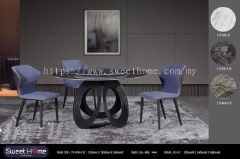 Round Ceramic Sintered Stone Marble Design Table 4.3ft 4.5ft and 5ft