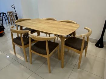 Muji design simple dinning table vertu batu kawan suasana solid wood offer bandar carcia ikea furniture shop nearby | Cafe Furniture