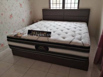 Bandar Tasek Mutiara Simpang ampat delivery Penang King Queen Bedframe Brown pocket spring Mattress furniture shop nearby 