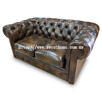 Chesterfield 2 Seaters Sofa bull Leather Penang 