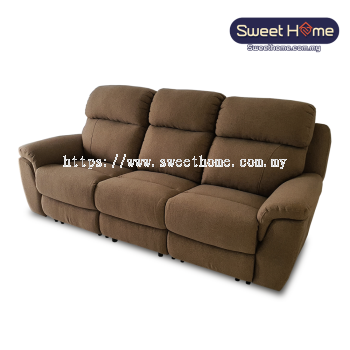 Brown Fabric 3 Seater Sofa