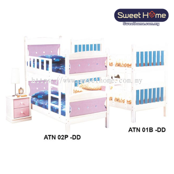   Single Super Single  Wooden Double DeckerBedframe ATN 01B-DD 3ft 3.5ft