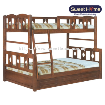   Single Super Single  Wooden Double Decker Bedframe 3ft 3.5ft