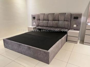 Katil queen bed set wardrobe almari top penang furniture store furniture package 