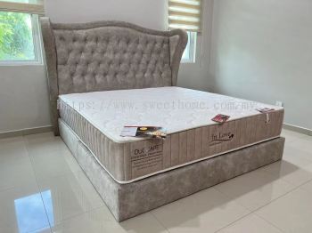 Katil queen bed set wardrobe almari top penang furniture store furniture package 