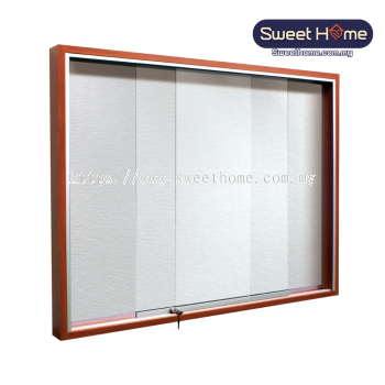 Wooden Frame Non Magnetic Whiteboard Sliding Glass Cabinet