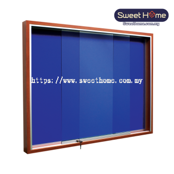 Wooden Frame Foam Notice Board Sliding Glass Cabinet