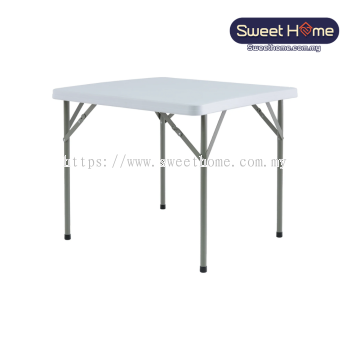 3FT Square HDPE Folding In Half Banquet Table With Metal Leg L860 X W860 X H740 | Meja Lipat | Office Folding Table