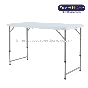 4FT Rectangular HDPE Folding In Half Banquet Table With Metal Leg