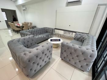 ChesterField Sofa Set with Coffee Table & Wing Chair Coffee Table Eco Meadow Simpang Ampat