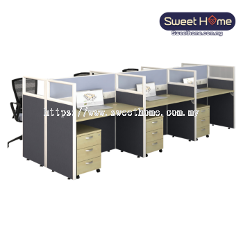 2-6 Seater Office Desk Table Workstation with Partition | Office Table Penang