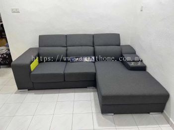 Modern L Shape Sofa with Console Delivery at Taman Tempua Simpang Ampat Pulau Pinang