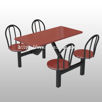 Canteen Set Table and Chair 4 Seater High Back Seater 1300MM(L)X1200MM(W)X745MM(H)