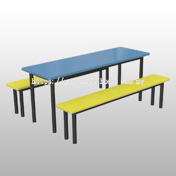 Canteen Set Table and Chair 6 Seater Rectangle Table 1300MM(L)X1800MM(W)X745MM(H)