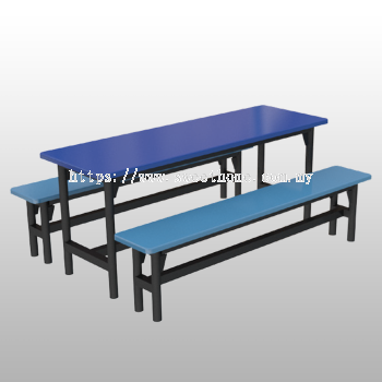 Canteen Set Table and Chair 6 Seater Rectangle Table 1300MM(L)X1800MM(W)X745MM(H)