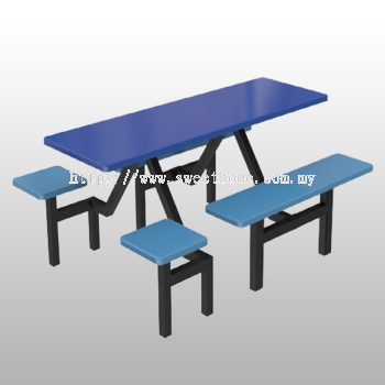 Canteen Set Table and Chair 6 Seater Rectangle Table 1300MM(L)X1800MM(W)X745MM(H)