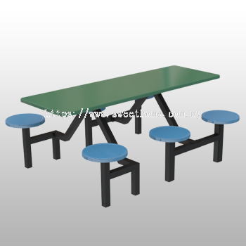 Canteen Set Table and Chair 6 Seater Rectangle Table 1300MM(L)X1800MM(W)X745MM(H)