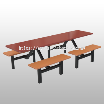 Canteen Set Table and Chair 8 Seater Rectangle Table 1300MM(L)X2400MM(W)X745MM(H) 