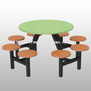 Canteen Set Table and Chair 8 Seater Round Table 2000MM(L) X2000MM(W)X745MM(H)