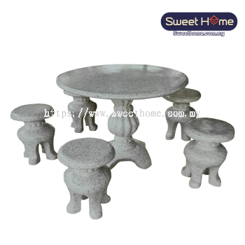 Terrazo Marble Stone Chair and Table Set