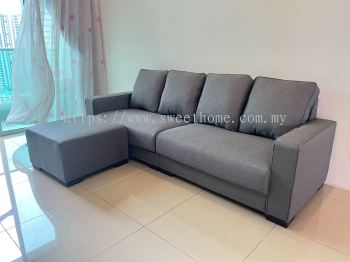 4 Seater Grey L Shape Sofa Deliver To Georgetown Penang Island