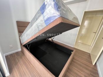 Queen Size Bedrame with Z Pump Storage | Storage Bed Frame | Katil Dengan Storage deliver to Vertu Resort ,Persiaran Cassia Barat ,Bandar Cassia Penang