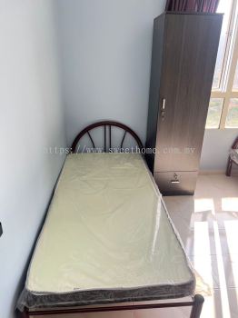 Hostel Wooden Locker | Single Metal Bed | Single Mattress High Quality For Thai Odyssey Petaling Jaya Selangor | Deliver to Gurney Park Georgetown Penang