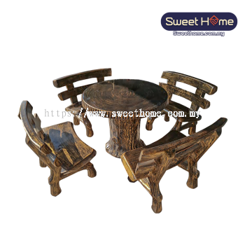 Wooden Design Stone Table & Bench | Outdoor Furniture Store