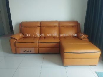 Leather Sofa Recliner | L Shape Sofa with Recliner System | Home Theater Sofa