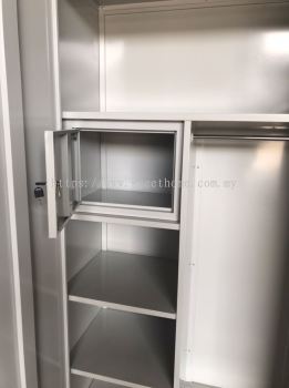 Heavy Duty Steel Clothing Cabinet Locker With Lock For Passport ,Visa , Phone  ,With Mirror  | Hostel Furniture Supplier | Kl | Penang | Ipoh Perak | Pahang | Johor