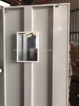 Heavy Duty Steel Clothing Cabinet Locker With Lock For Passport ,Visa , Phone  ,With Mirror  | Hostel Furniture Supplier | Kl | Penang | Ipoh Perak | Pahang | Johor