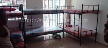 Hostel Furniture Set Up | Metal Double Decker Katil Besi Asrama Hostel | Tilam Single Mattress Hostel | Hostel Furniture Supplier | Kl | Penang | Johor | Batu Kawan | Ipoh | Shah Alam | Klang