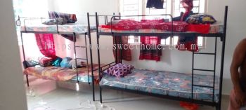 Hostel Furniture Set Up | Metal Double Decker Katil Besi Asrama Hostel | Tilam Single Mattress Hostel | Hostel Furniture Supplier | Kl | Penang | Johor | Batu Kawan | Ipoh | Shah Alam | Klang