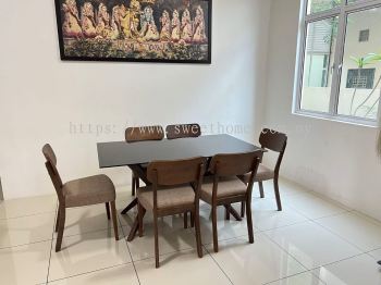 6 Seater Dining Seater | Wooden Dining Chair | Dining Room Table And Chair | Cafe Furniture | Kl | Shah Alam | Subang Jaya | Batu Kawan | Muar  | Ipoh 