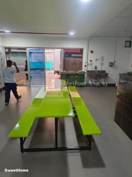 Food Court Table And Bench | 6 seater Food Court Table | Factory Cafeteria Table Bench | Fibre Glass Table And Bench | Cafe Furniture