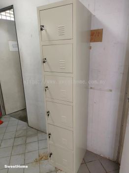 6 Compartment Metal Locker | Factory Worker Steel Metal Locker | Handphone Wallet bag Metal Locker | Hostel Furniture Supplier | Pembekal Perabot Asrama | Kl | Penang | Kedah | Perak 