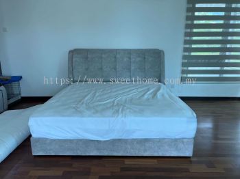 Queen King Size Modern Bedframe Headborad Divan | Bedframe Set With Mattress | Katil Tilam Bilik Tidur Moden | Penang Furniture Store