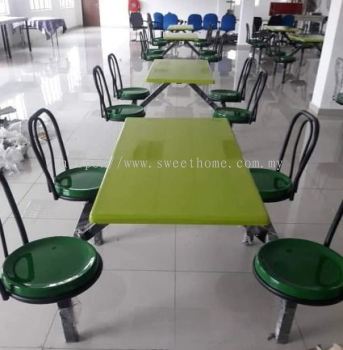 CanteenTable Set Fibreglass Table - 4 SEATER FIBREGLASS TABLE WITH STOOL  JTK Malaysia Certified Food Court Table