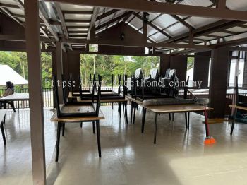 Cafe Furniture Set Up For Big Stone Food Garden Merbok Kulim Lunas Kedah | Wooden Dining Table | Plastic Dining Chair | Kerusi Meja Makan Untuk Restoran Kafe Bistro | Ipoh Sungai Petani Kulim Lunas Bayan Baru Air Itam Muar Johor Bahru | KL