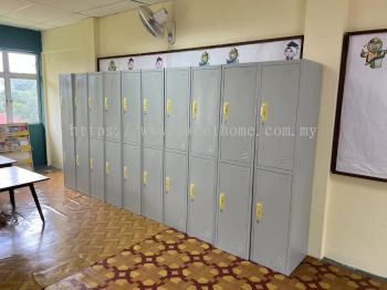 2 Compartment Door Steel Metal Locker | Hosterl Dormitory Locker | Loker Besi Asrama Spesifikasi JTK |  Almari Loker Besi |  Pembekal Perabot Asrama Penang Kedah Perlis Perak KL