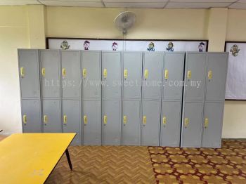 2 Compartment Door Steel Metal Locker | Hosterl Dormitory Locker | Loker Besi Asrama Spesifikasi JTK |  Almari Loker Besi |  Pembekal Perabot Asrama Penang Kedah Perlis Perak KL