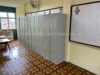 2 Compartment Door Steel Metal Locker | Hosterl Dormitory Locker | Loker Besi Asrama Spesifikasi JTK |  Almari Loker Besi |  Pembekal Perabot Asrama Penang Kedah Perlis Perak KL