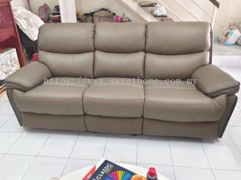 3 Seater Leather Sofa With Recliner Function | Modern Sofa Living Room | Sofa Furniture Store | Penang Furniture Store